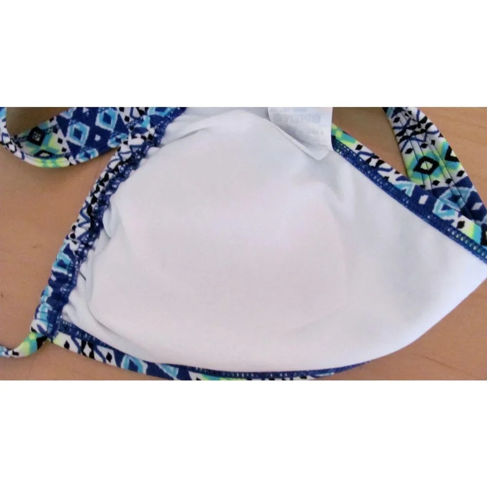 Gap Body Bikini Blue Geo T Back Sm Top XS Bottoms